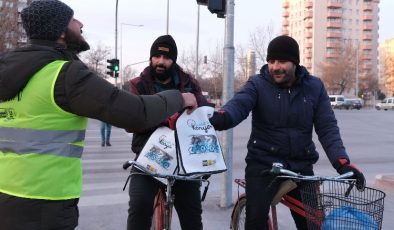 Konya’da “Dünya Kışın Bisikletle İşe Gitme Günü” etkinliği