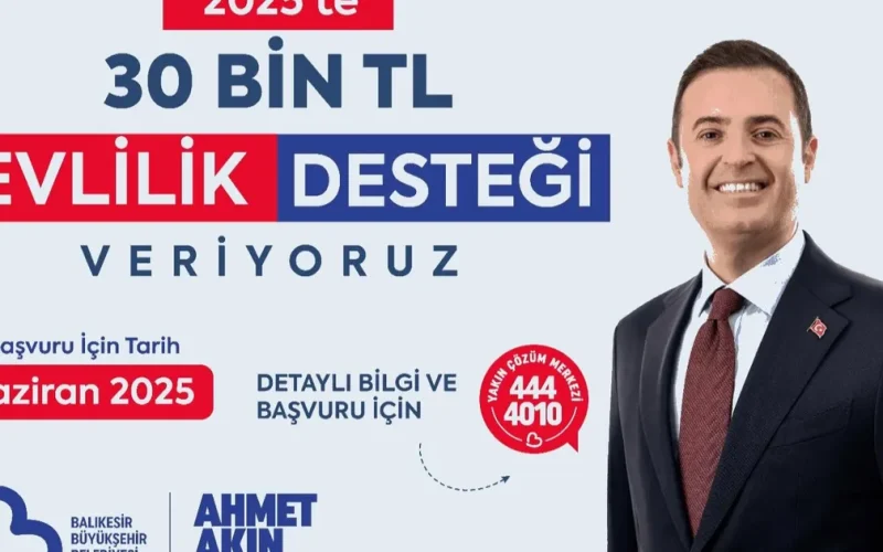 Balıkesir’den 30 bin liralık evlilik desteği