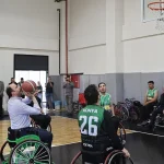 Konya’da tekerlekli sandalyede pota heyecanı